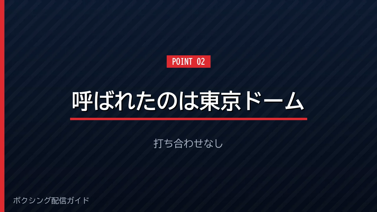 2024年5月にグッドマンが井上尚弥にリングへ呼ばれたことを示すバナー