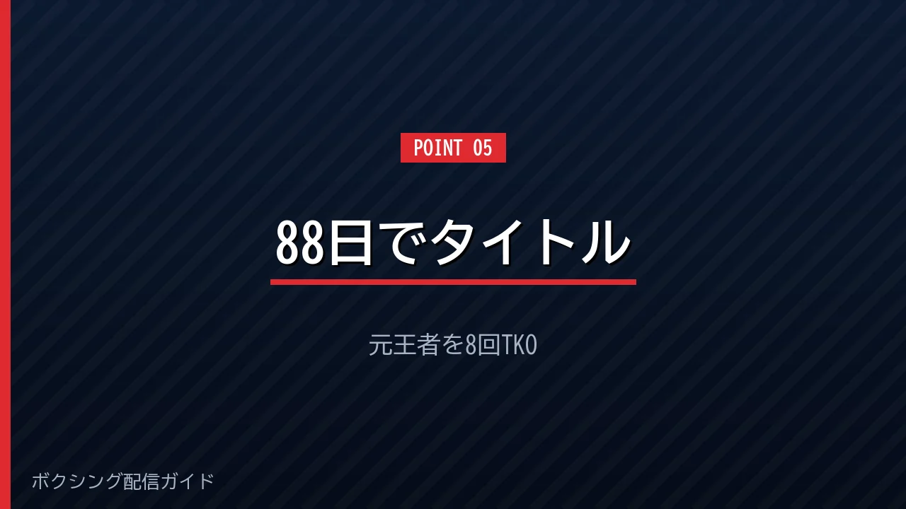 坪井智也がプロ2戦目でタイトルを獲得したことを示すバナー