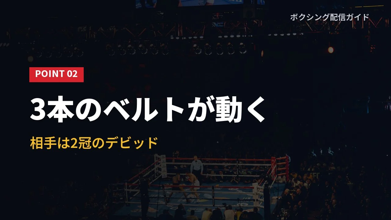 アジア3冠統一戦の相手がセムジュ・デビッドであることを示すバナー