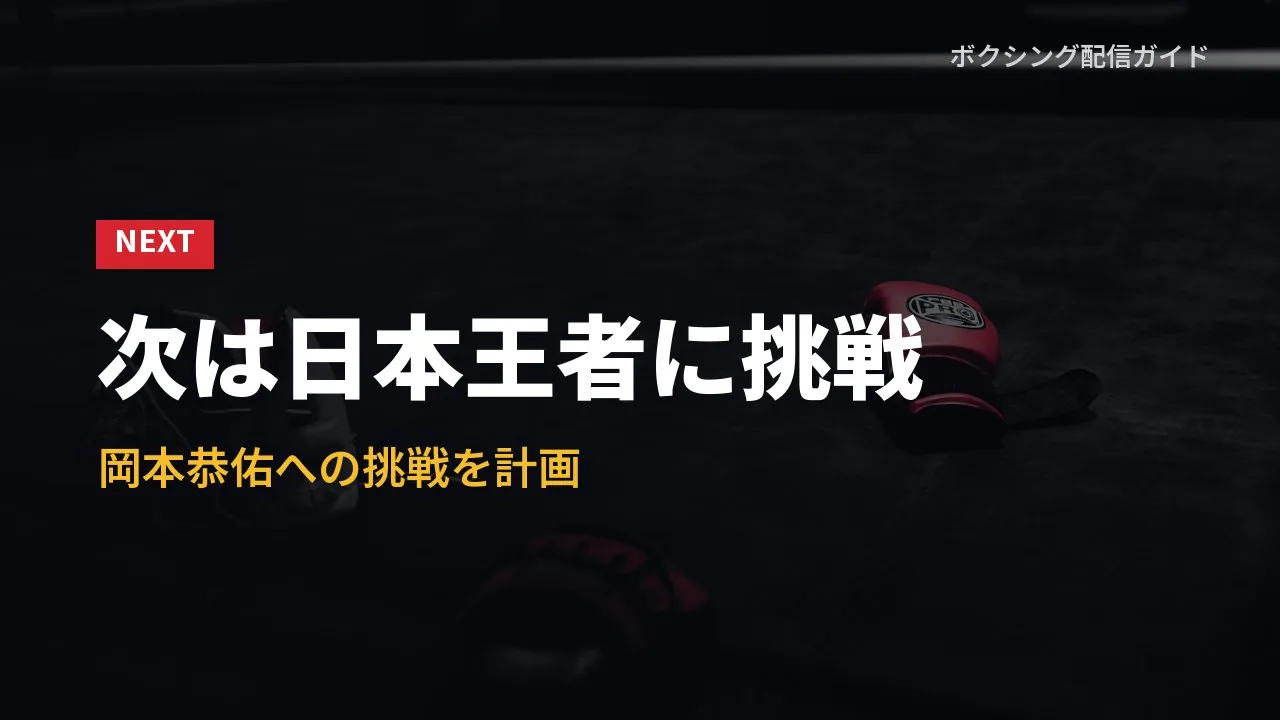 亀田京之介の次戦が日本王者への挑戦であることを示すバナー