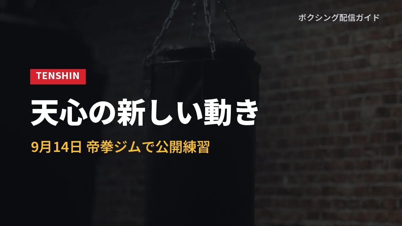 那須川天心の公開練習の様子を示すバナー