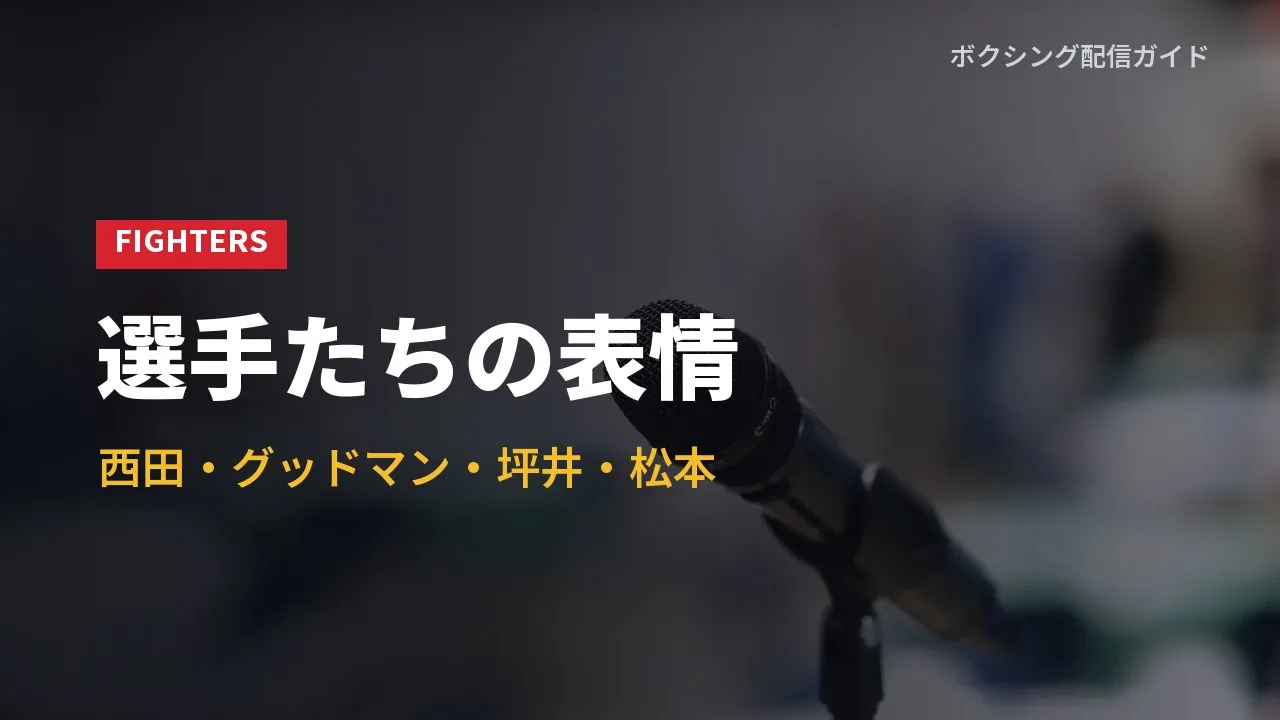 ほかの選手たちの表情を示すバナー