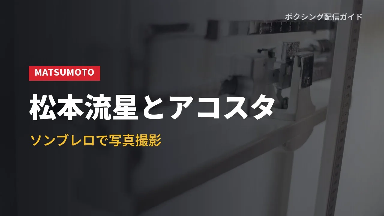 松本流星とラッセル・アコスタの計量を示すバナー