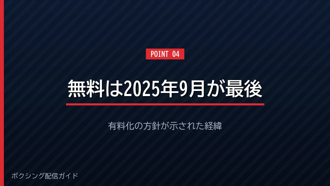 無料配信が2025年9月で終わったことを示すバナー