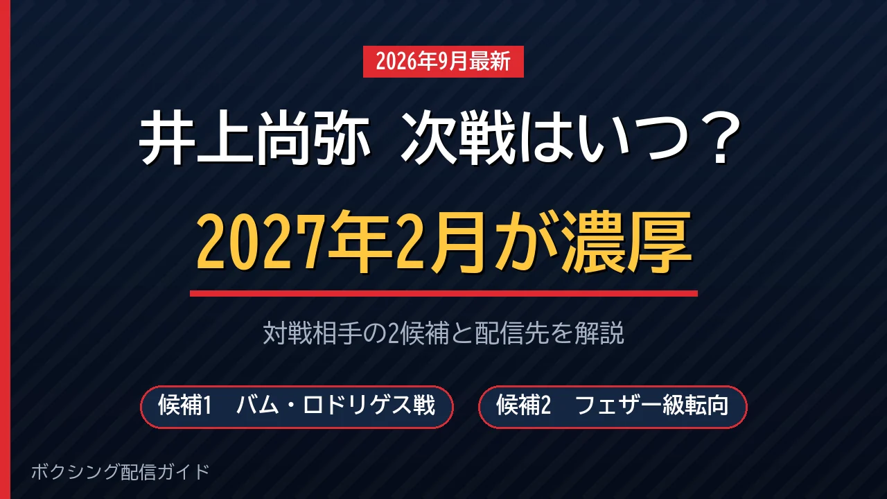 井上尚弥の次戦時期と対戦相手候補2つをまとめた解説画像