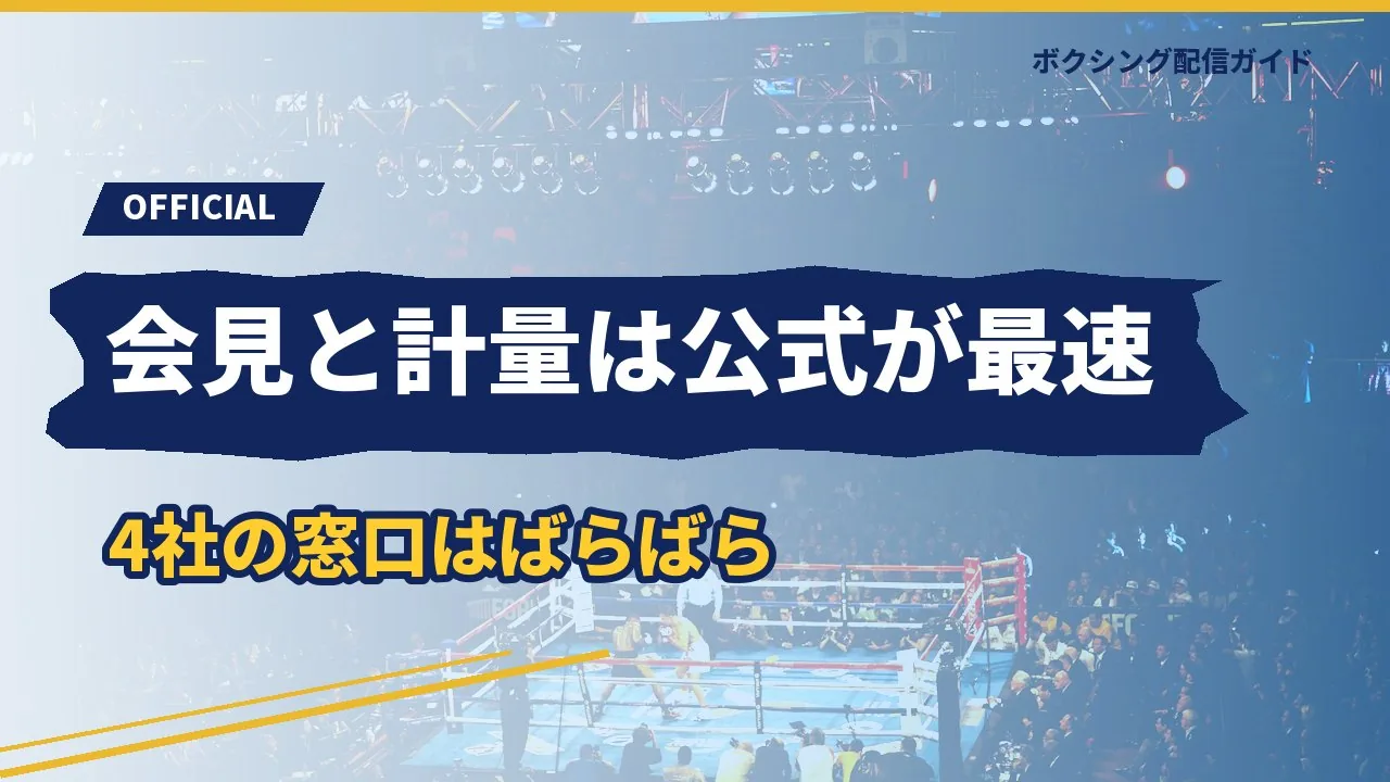 配信元の公式チャンネルが記者会見や計量に強いことを示すバナー