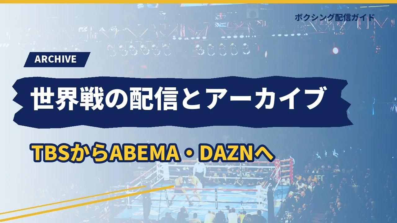 亀田和毅の世界戦の配信と見られる場所を示すバナー
