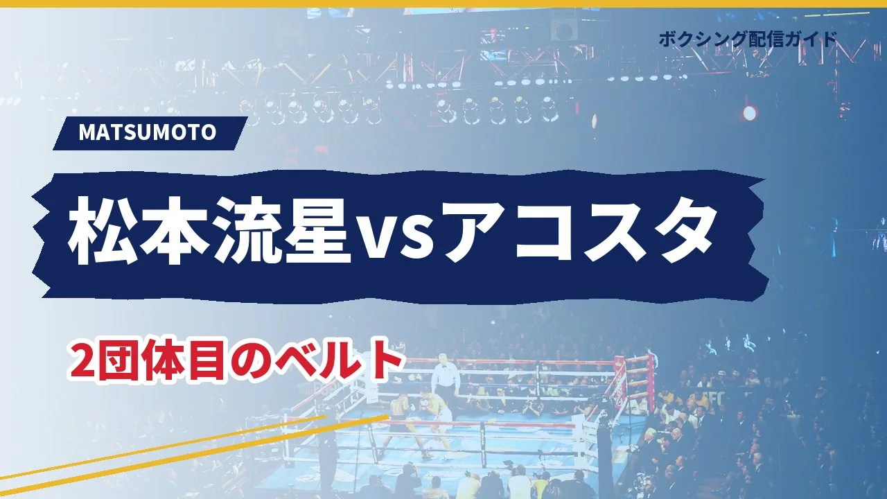 松本流星とラッセル・アコスタの試合を示すバナー