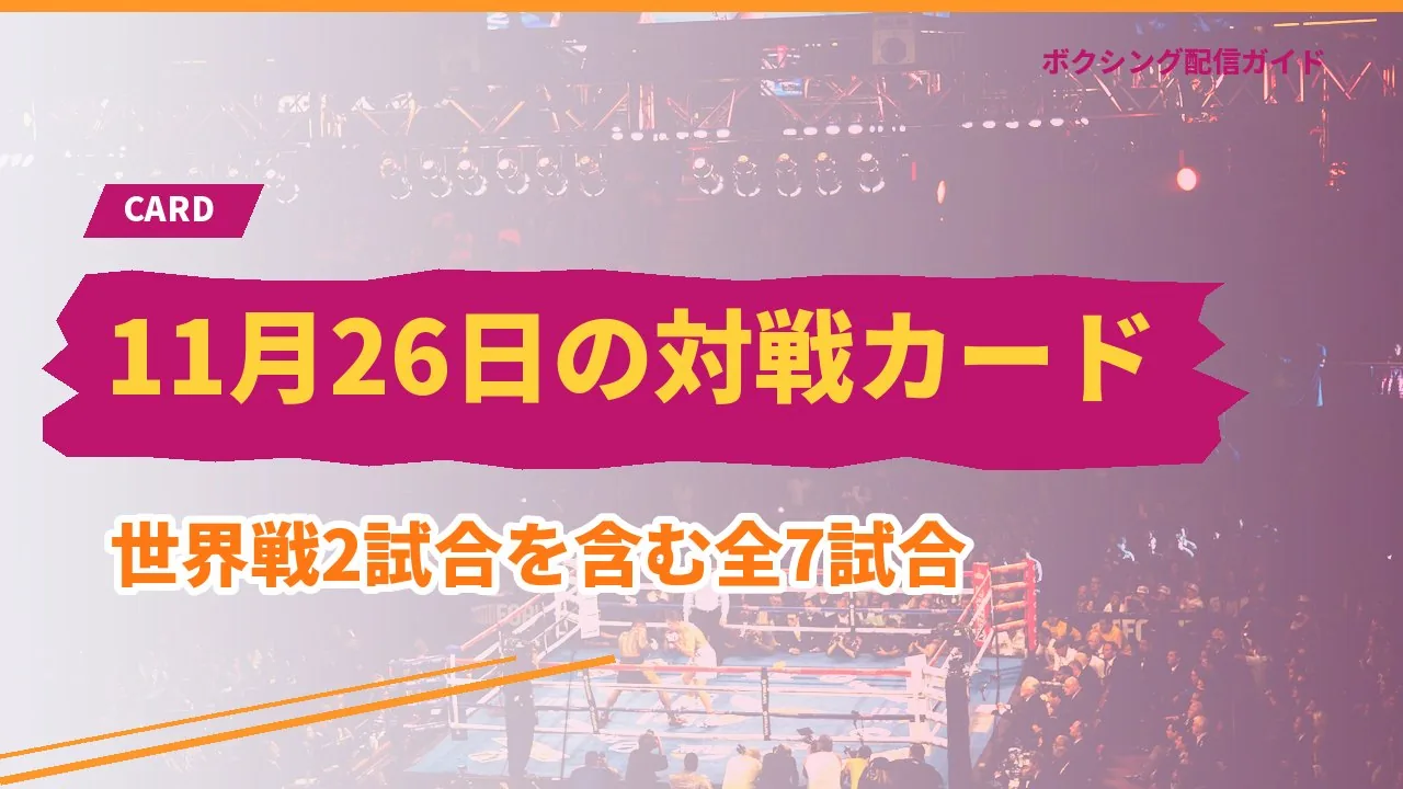 11月26日の全対戦カードを示すバナー