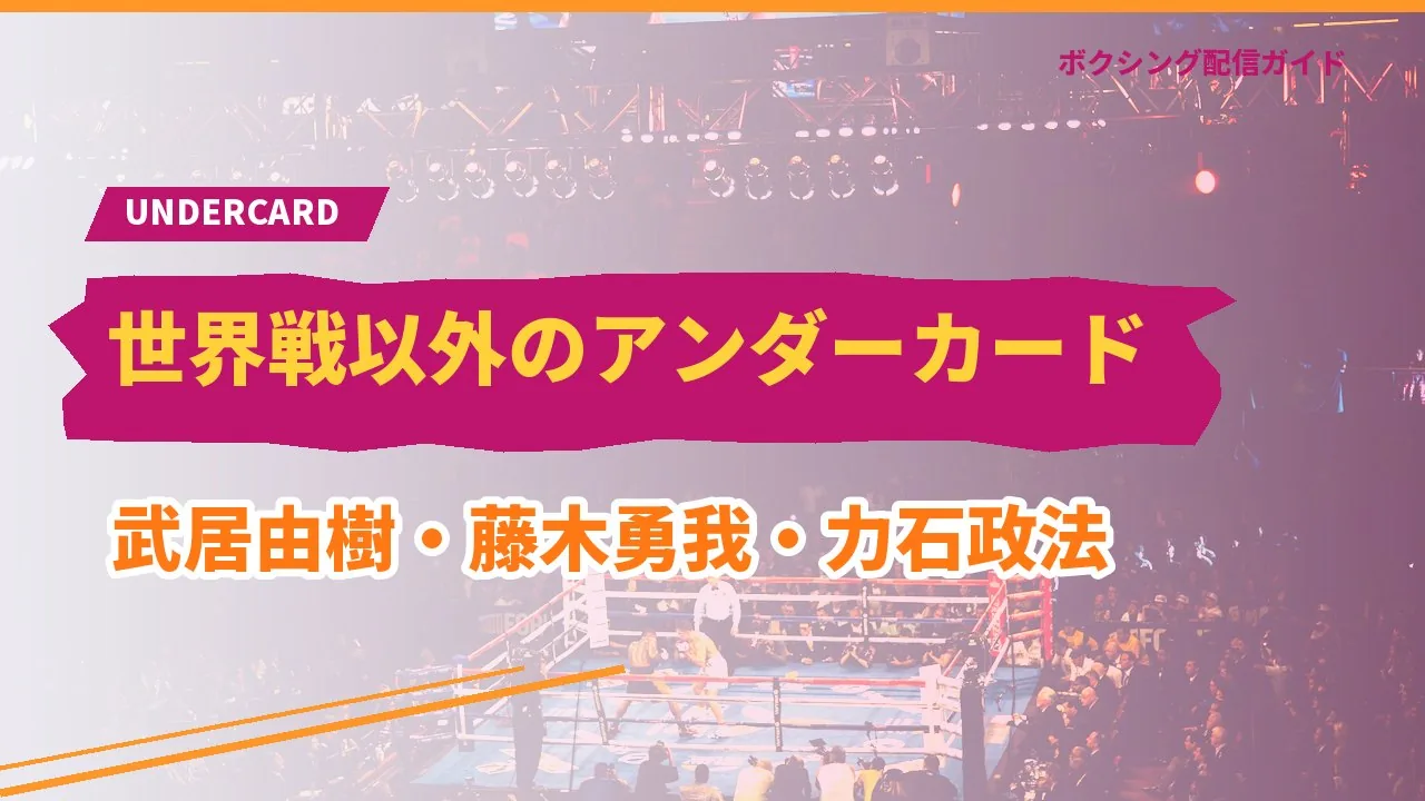武居由樹ほかのアンダーカードを示すバナー