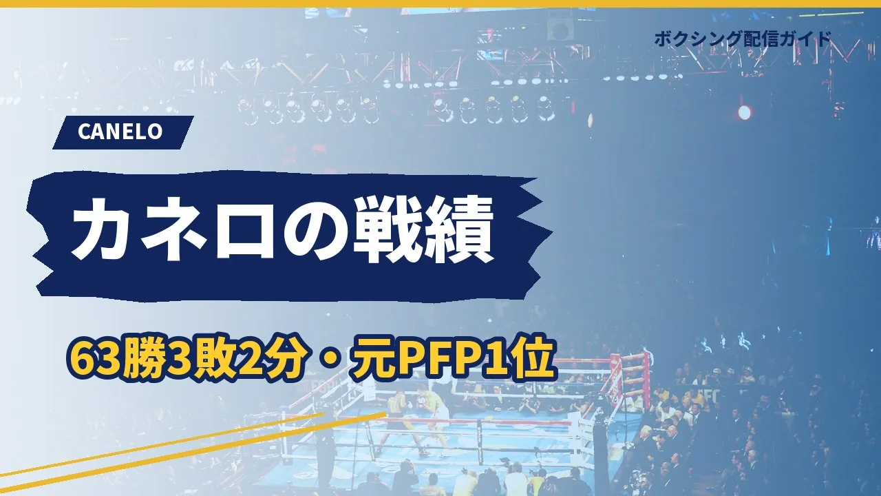カネロ・アルバレスの戦績を示すバナー