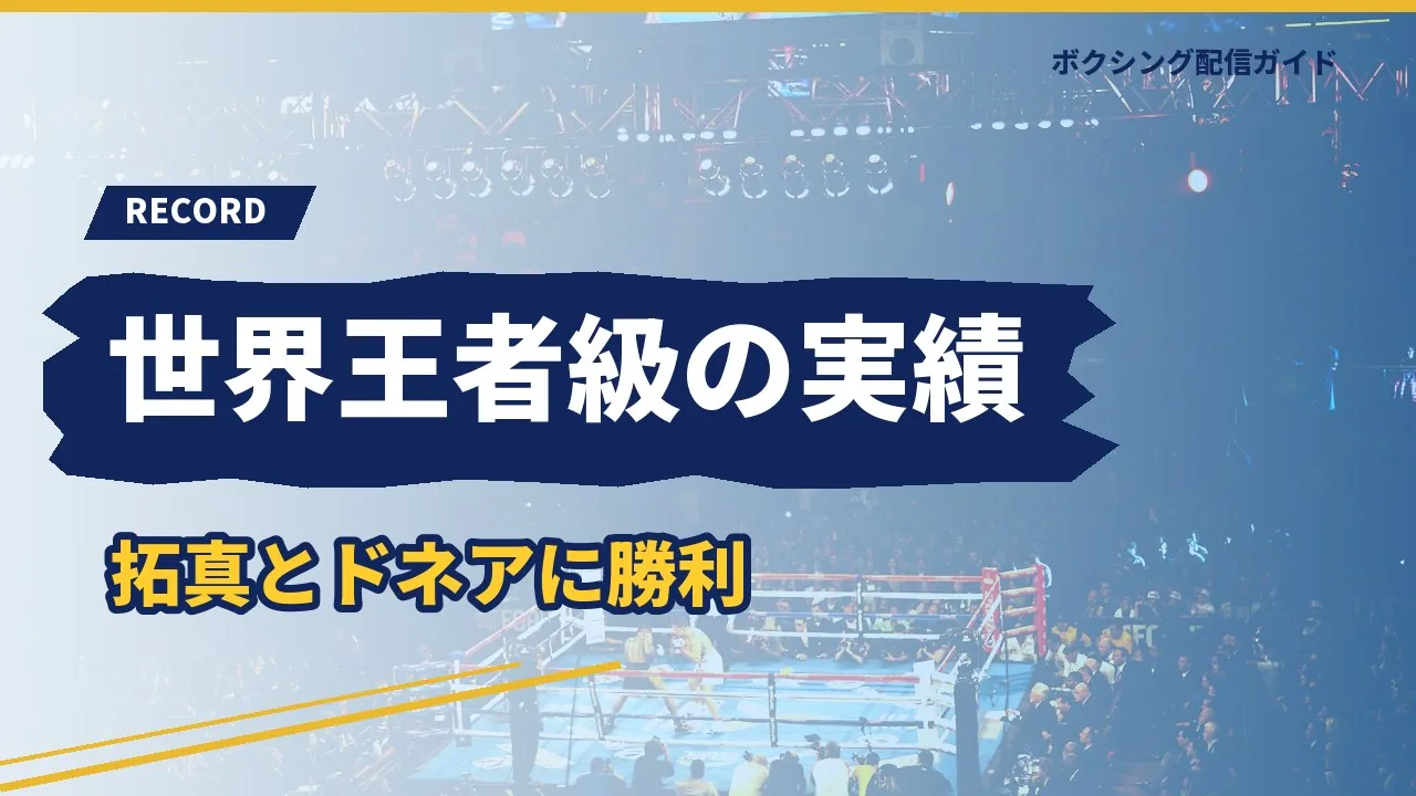 堤聖也の世界戦の実績を示すバナー
