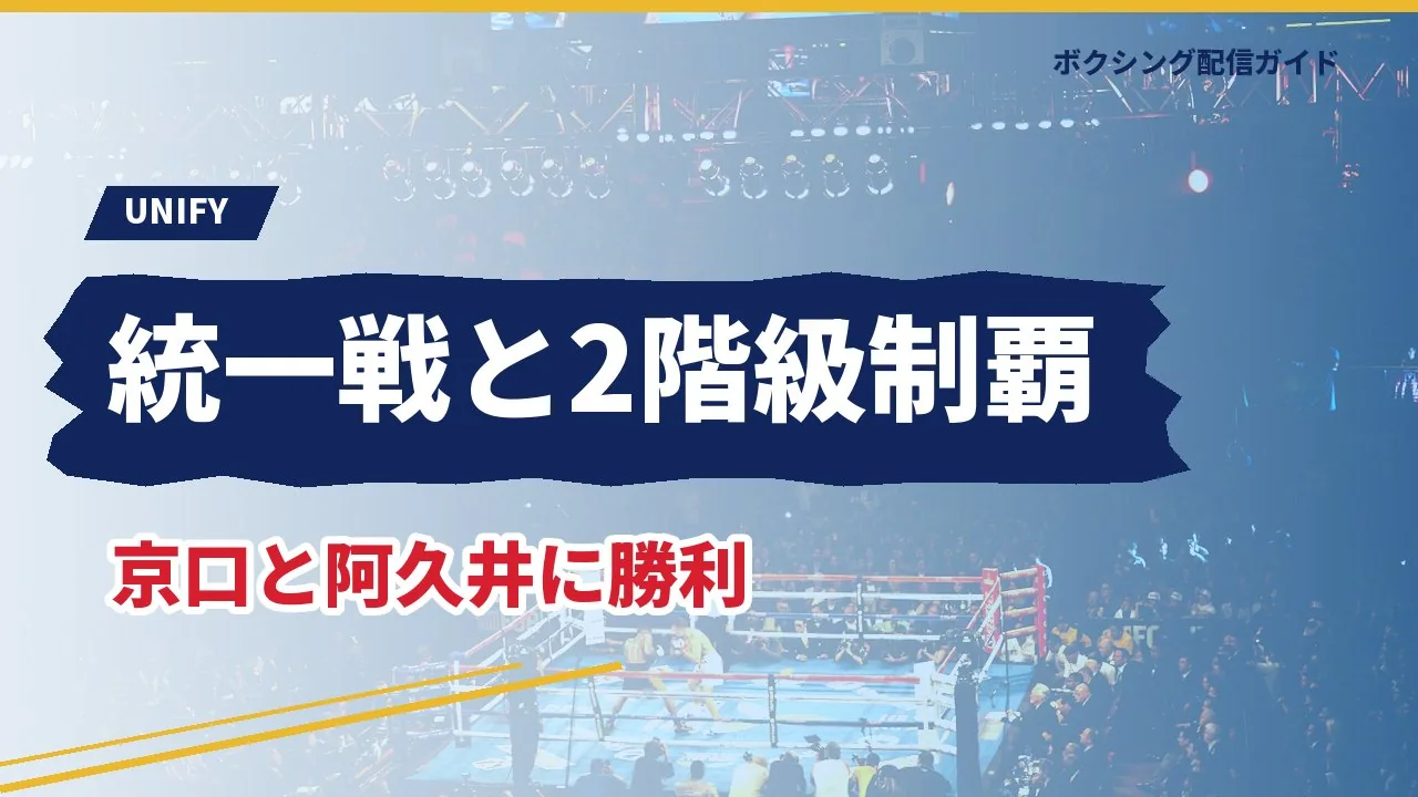 寺地拳四朗の統一戦を示すバナー