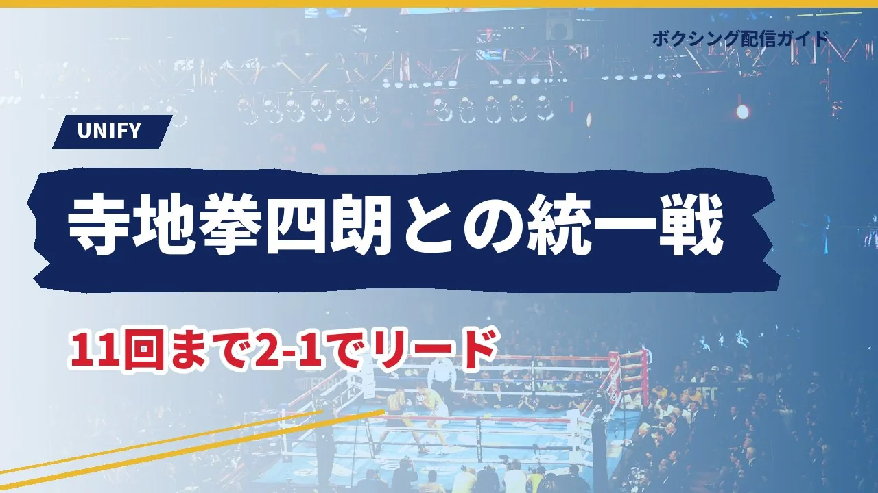 ユーリ阿久井政悟と寺地拳四朗の統一戦を示すバナー