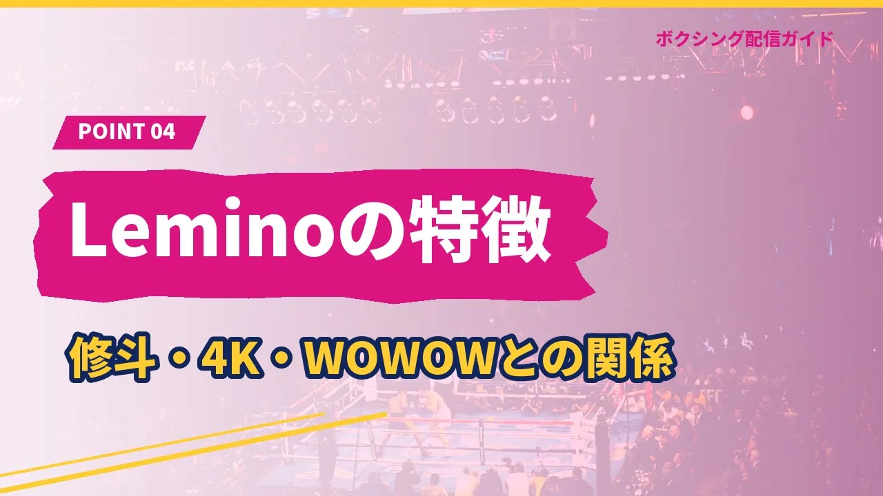 Leminoの特徴とボクシング以外を示すバナー