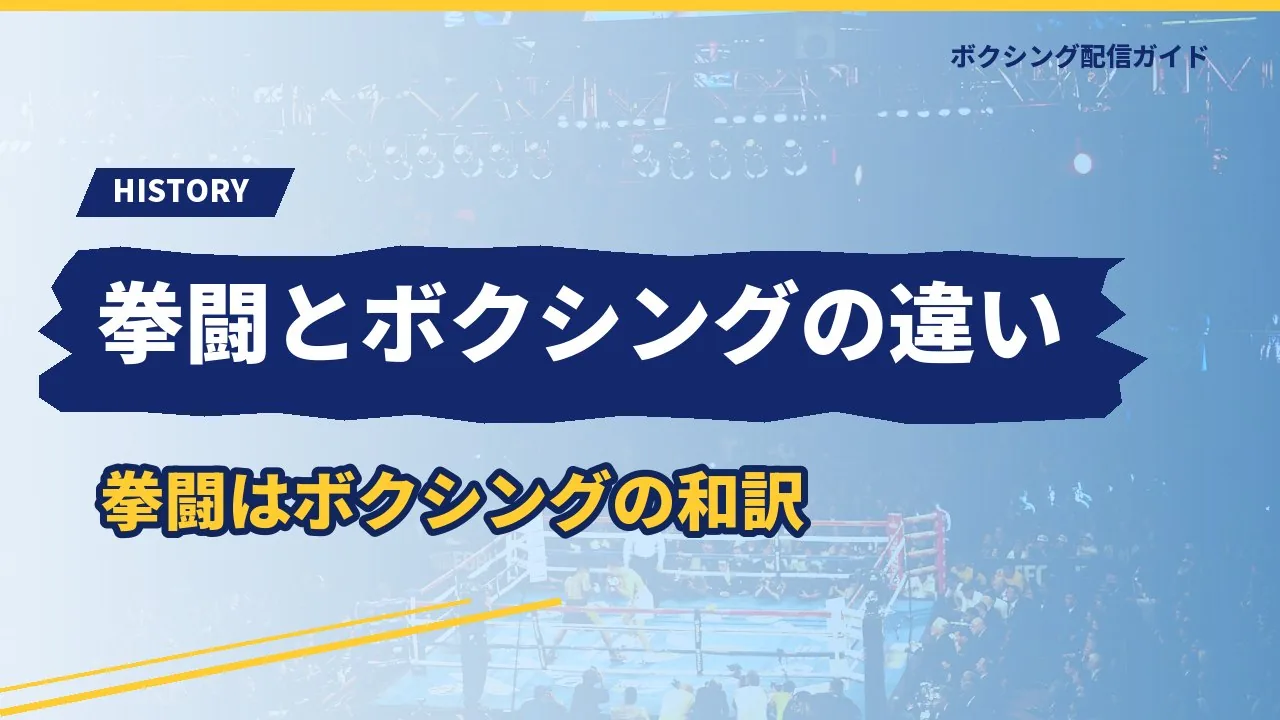 拳闘とボクシングの違いを示すバナー